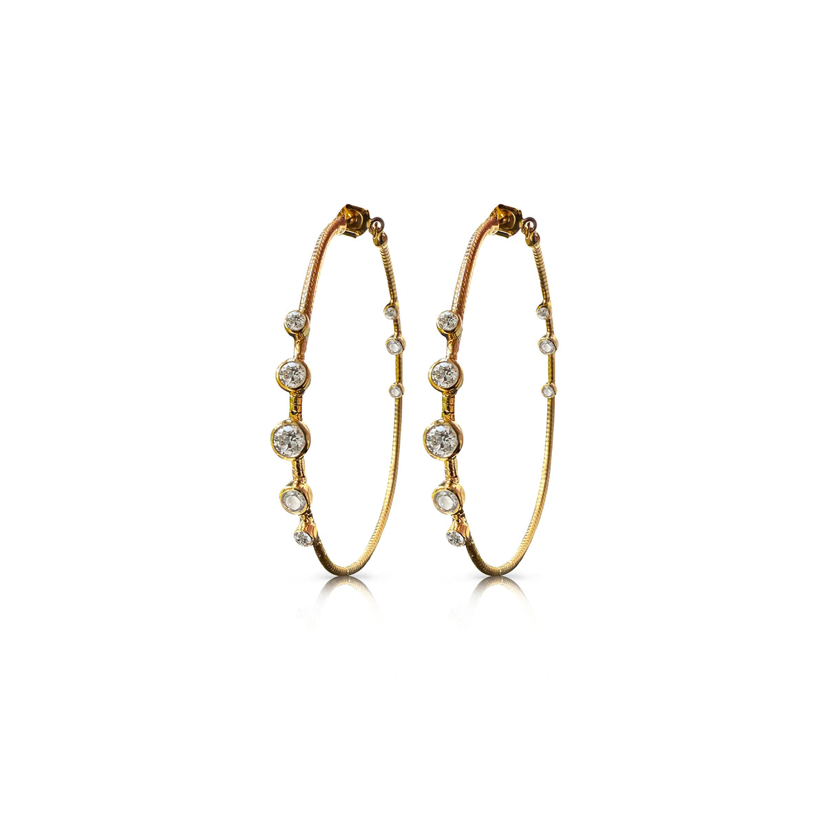 14k 8 Diamond Flex Small Hoops