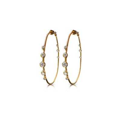 14k 8 Diamond Flex Small Hoops