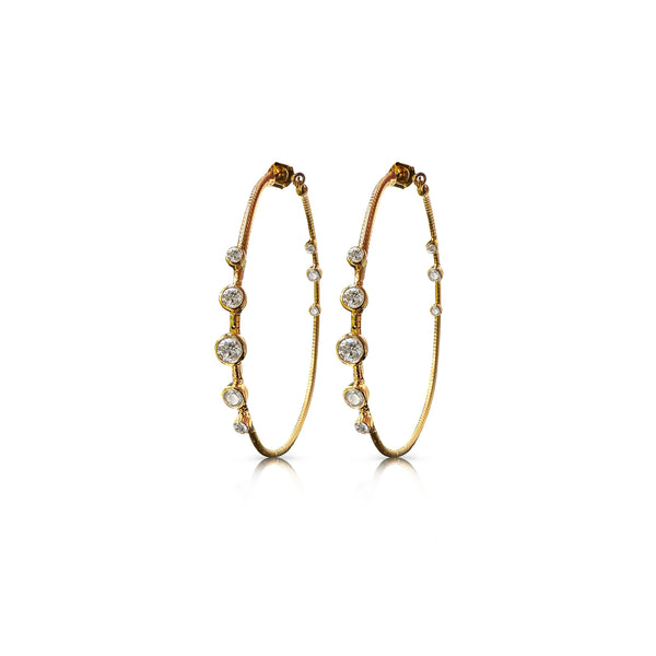 14k 8 Diamond Flex Small Hoops