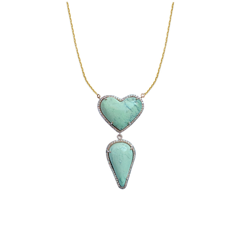 Variscite Heart Drop Necklace