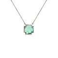 Mini Silver Turquoise Cross Baguette Necklace