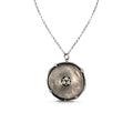 MOP + Scattered Diamond Large Grey Donut Necklace