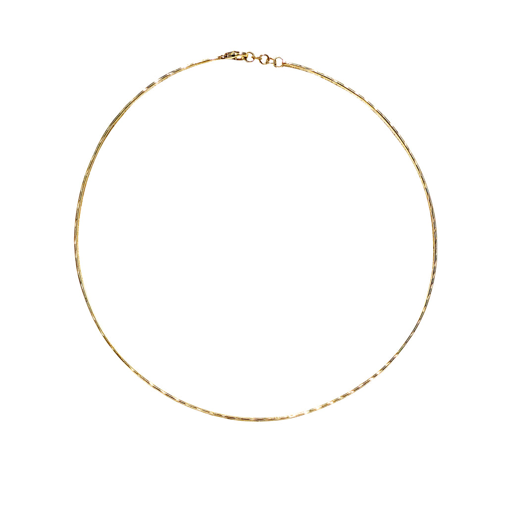 14k Hammered Wire Choker