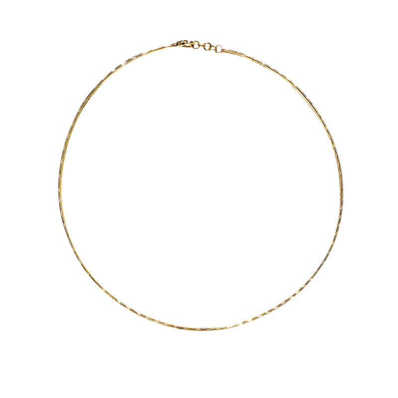14k Hammered Wire Choker