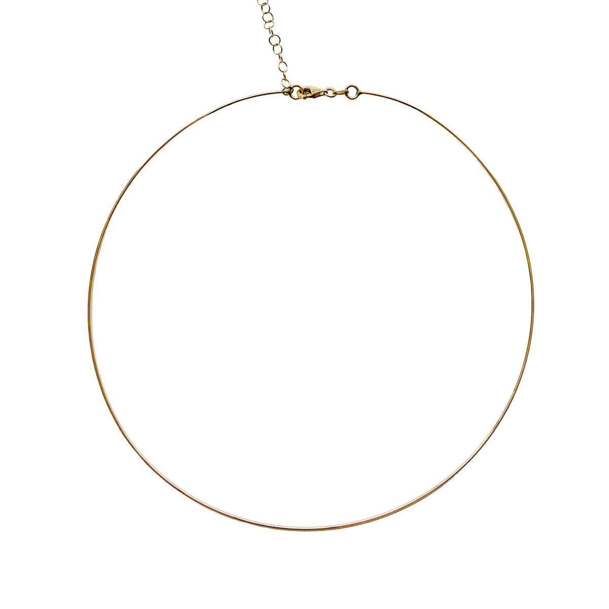 14k Gold Thin Wire Omega Necklace