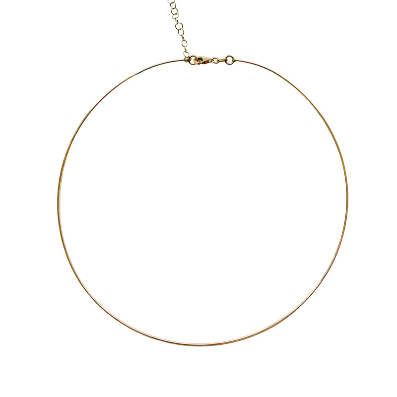 14k Gold Thin Wire Omega Necklace