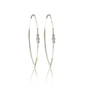 14k Hammered 3 Diamond Earrings