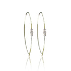 14k Hammered 3 Diamond Earrings