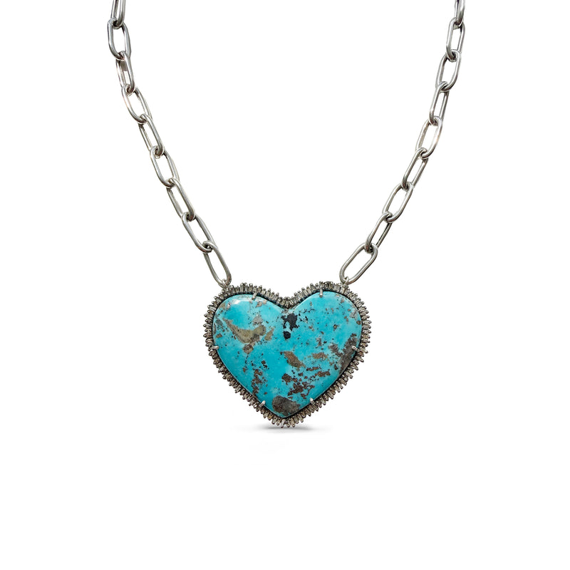 Persian Turquoise Heart Necklace