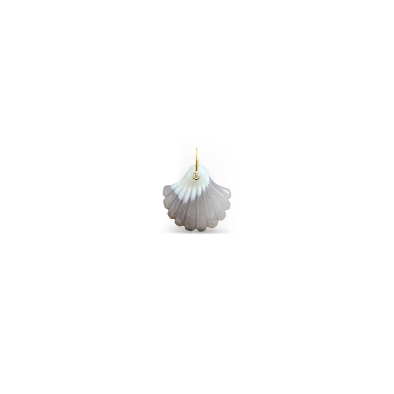 14k Small Laguna Agate Carved Shell Charm
