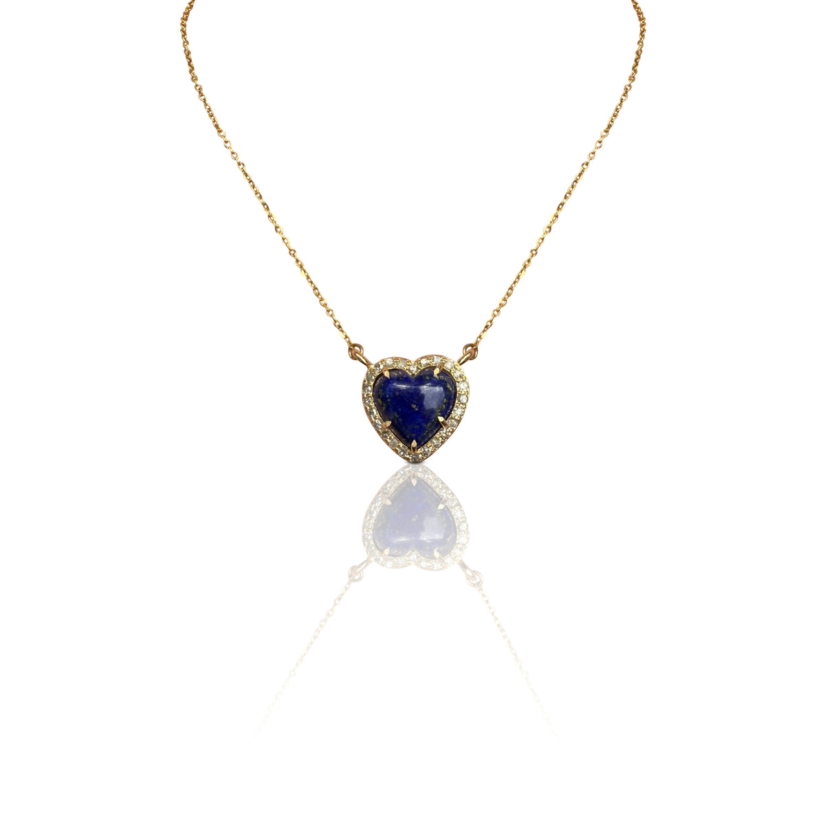 14k Mini Lapis Heart Necklace NEW