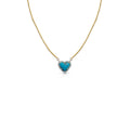 14k Kingman Turquoise 8mm Heart Necklace NEW