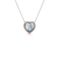 14k White Buffalo Baguette Heart Necklace