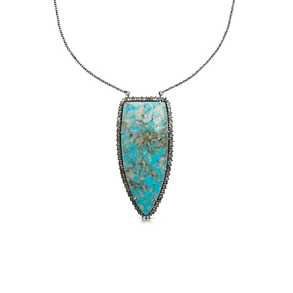 Large Turquoise Shield Necklace