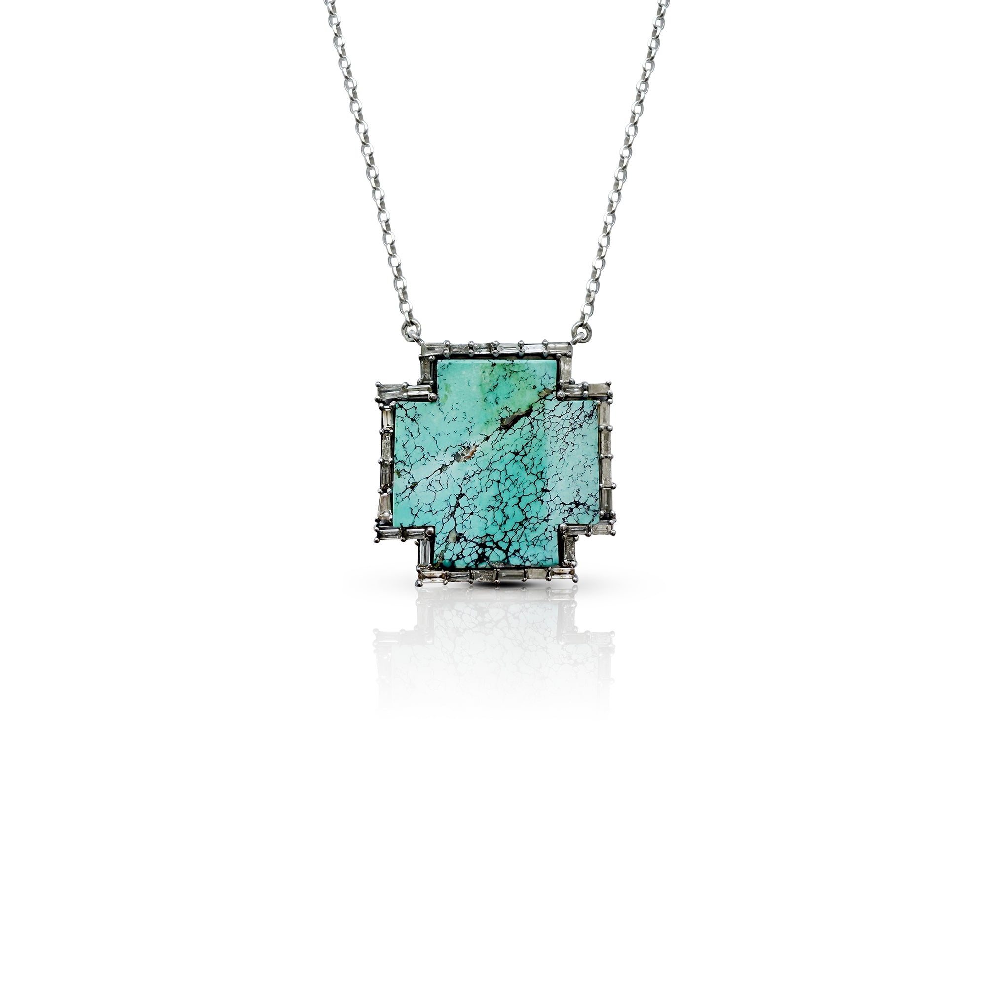 Small Turquoise Cross Necklace