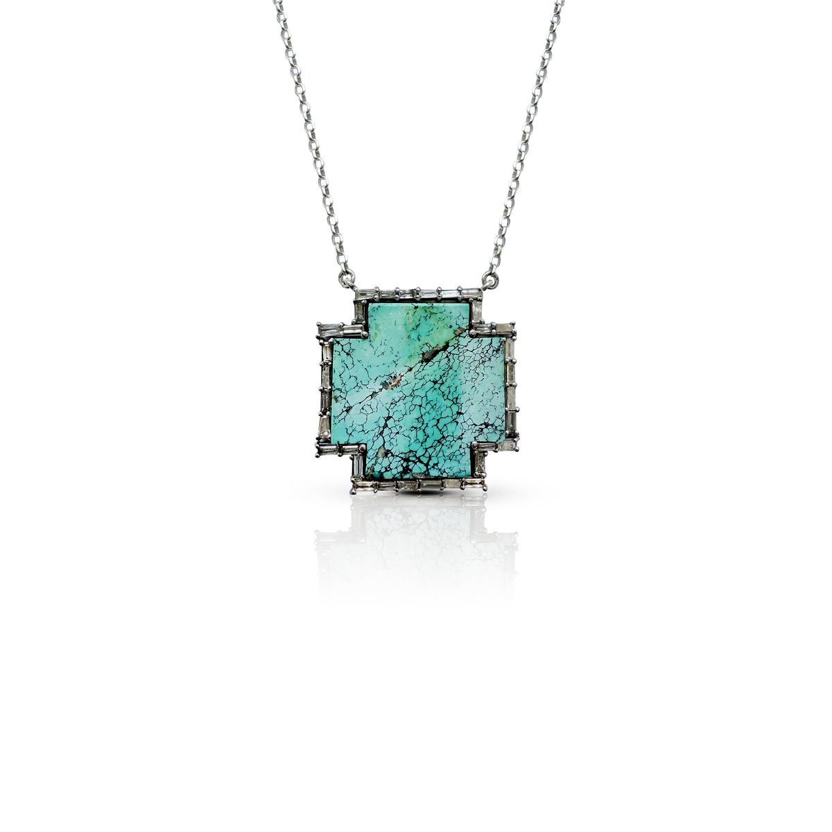 Small Turquoise Cross Necklace