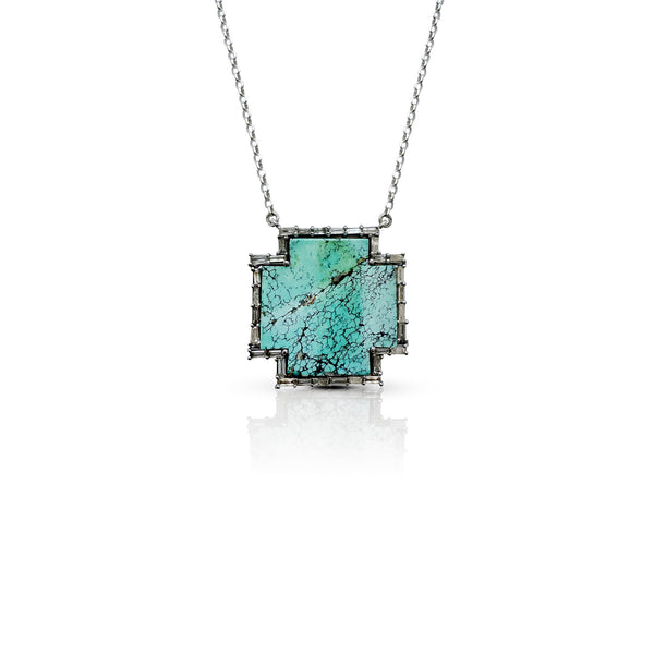 Small Turquoise Cross Necklace