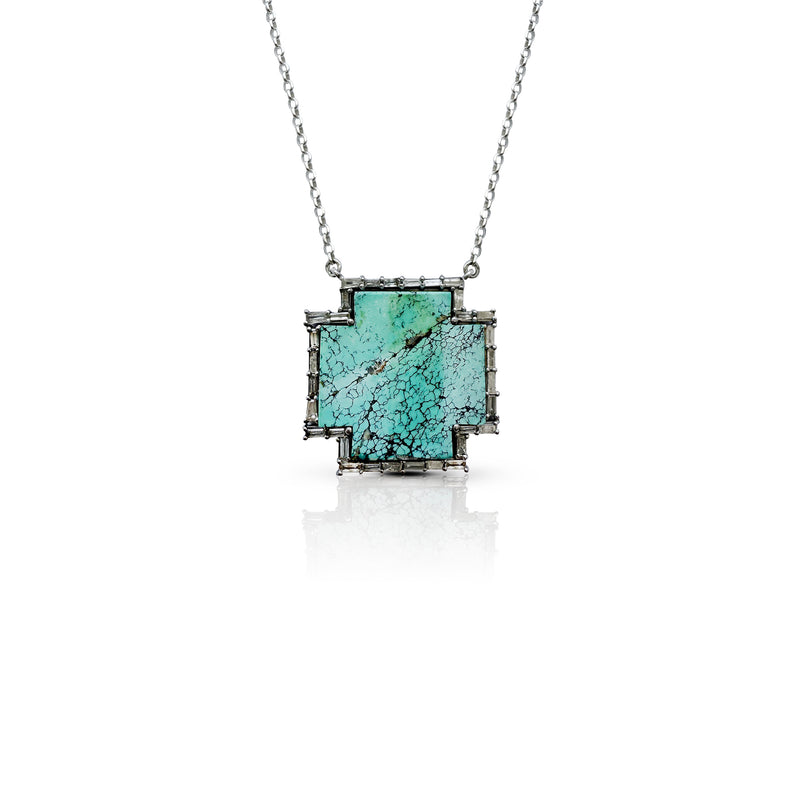 Small Turquoise Cross Necklace