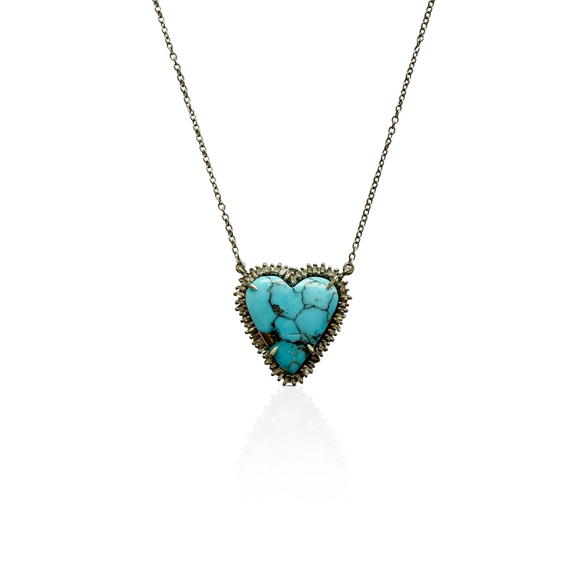 Turquoise Heart Pendant Necklace 2