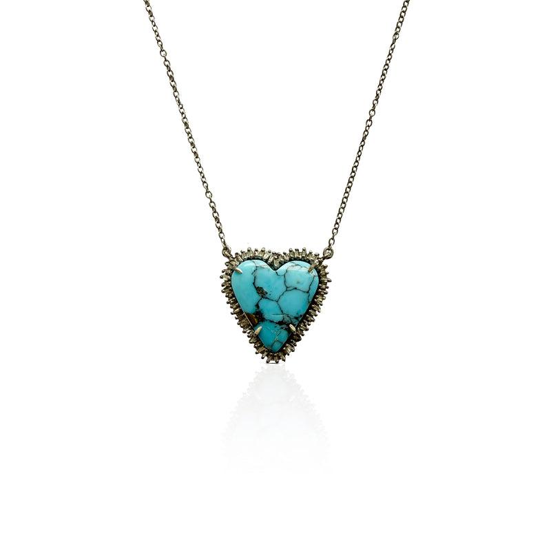 Turquoise Heart Pendant Necklace 2