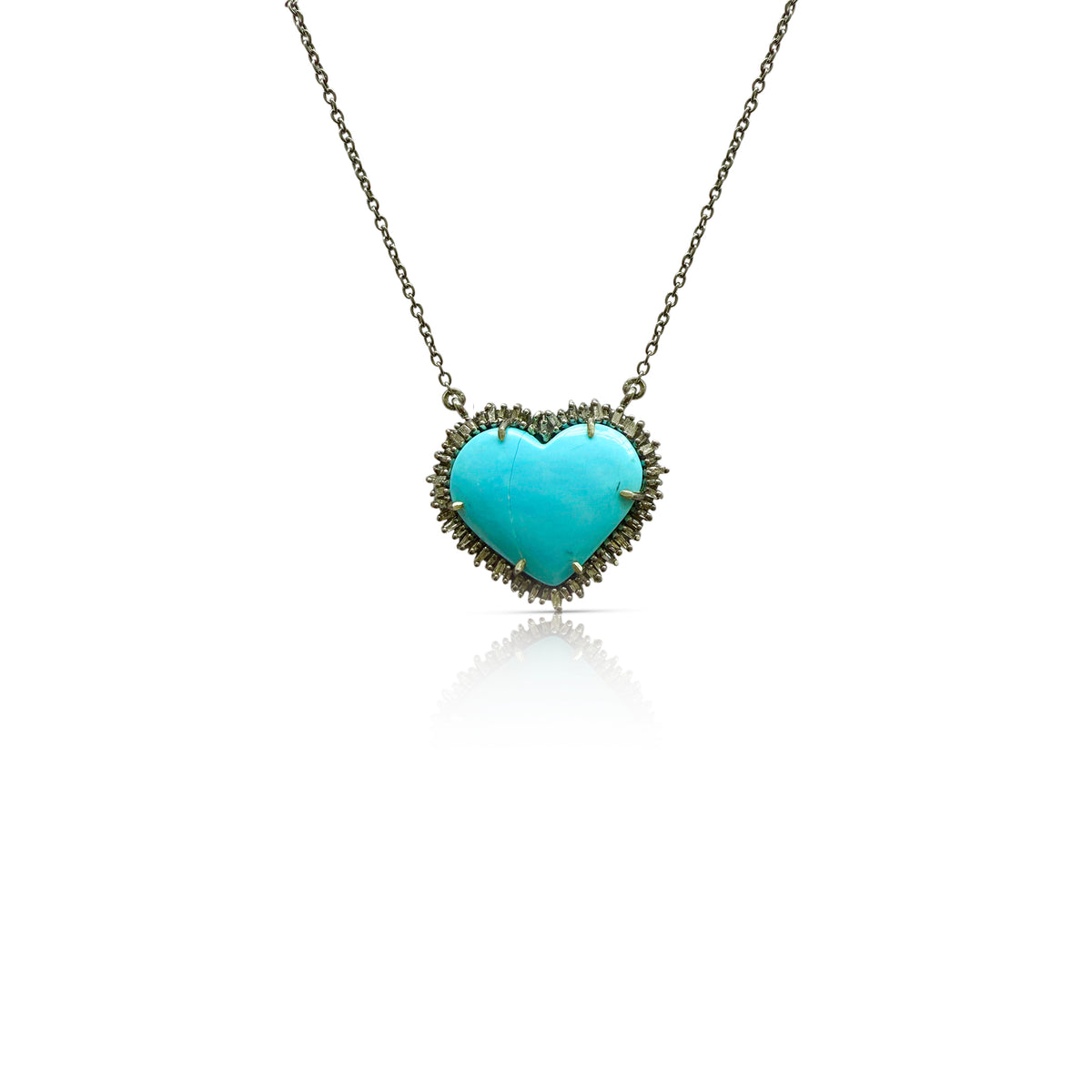 Turquoise Heart Pendant Necklace 3