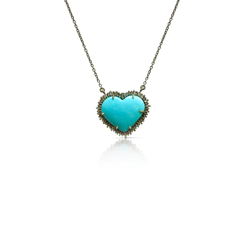 Turquoise Heart Pendant Necklace 3