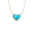 14k Turquoise Irregular Heart Necklace