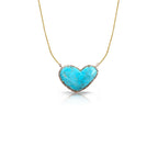 14k Turquoise Irregular Heart Necklace