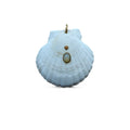 Opal + Sapphire Large Clam Shell Pendant