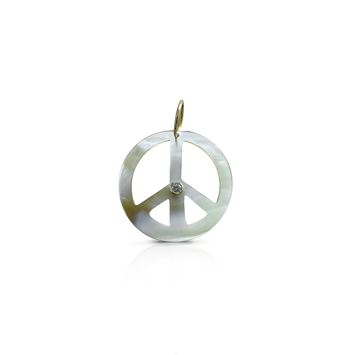 Mother of Pearl Peace Sign Pendant