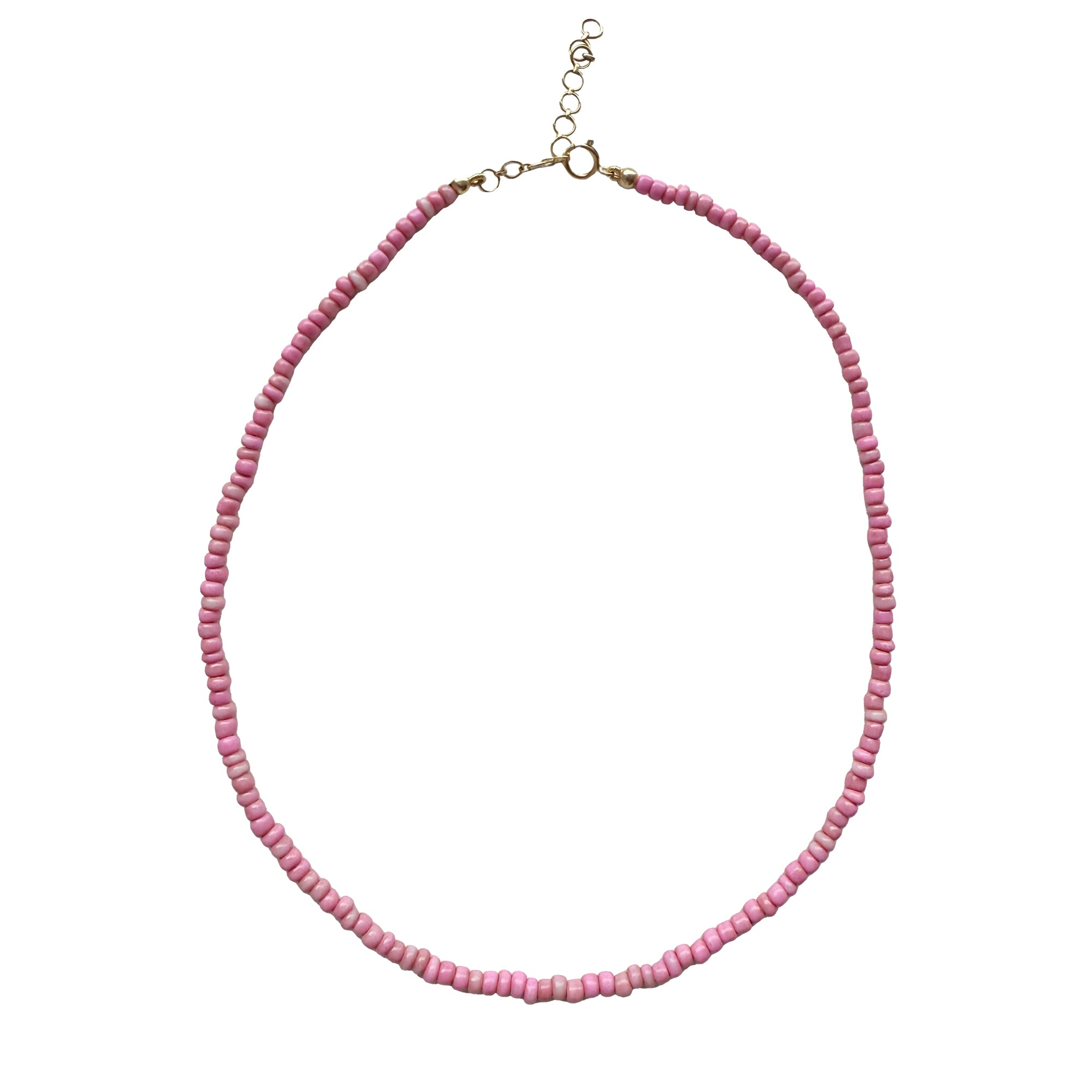 14k Pink Beaded Necklace