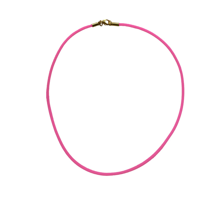 Pink Rubber Necklace