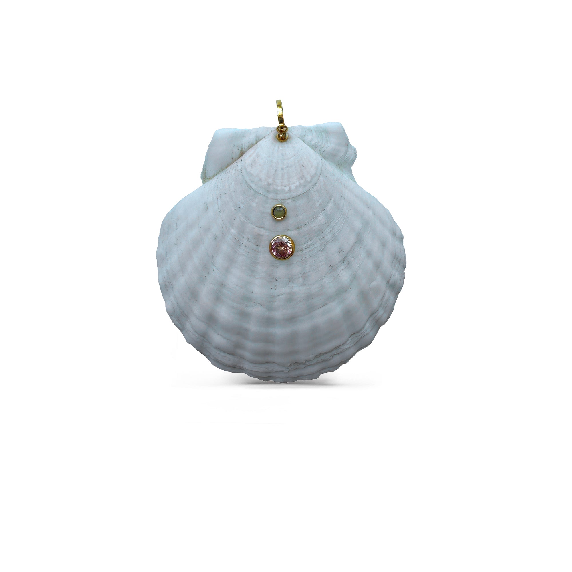 Large Sapphire Clam Shell Pendant