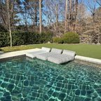 Luxe Linen-Like Inflatable Pool Lounge-Charcoal Abstract