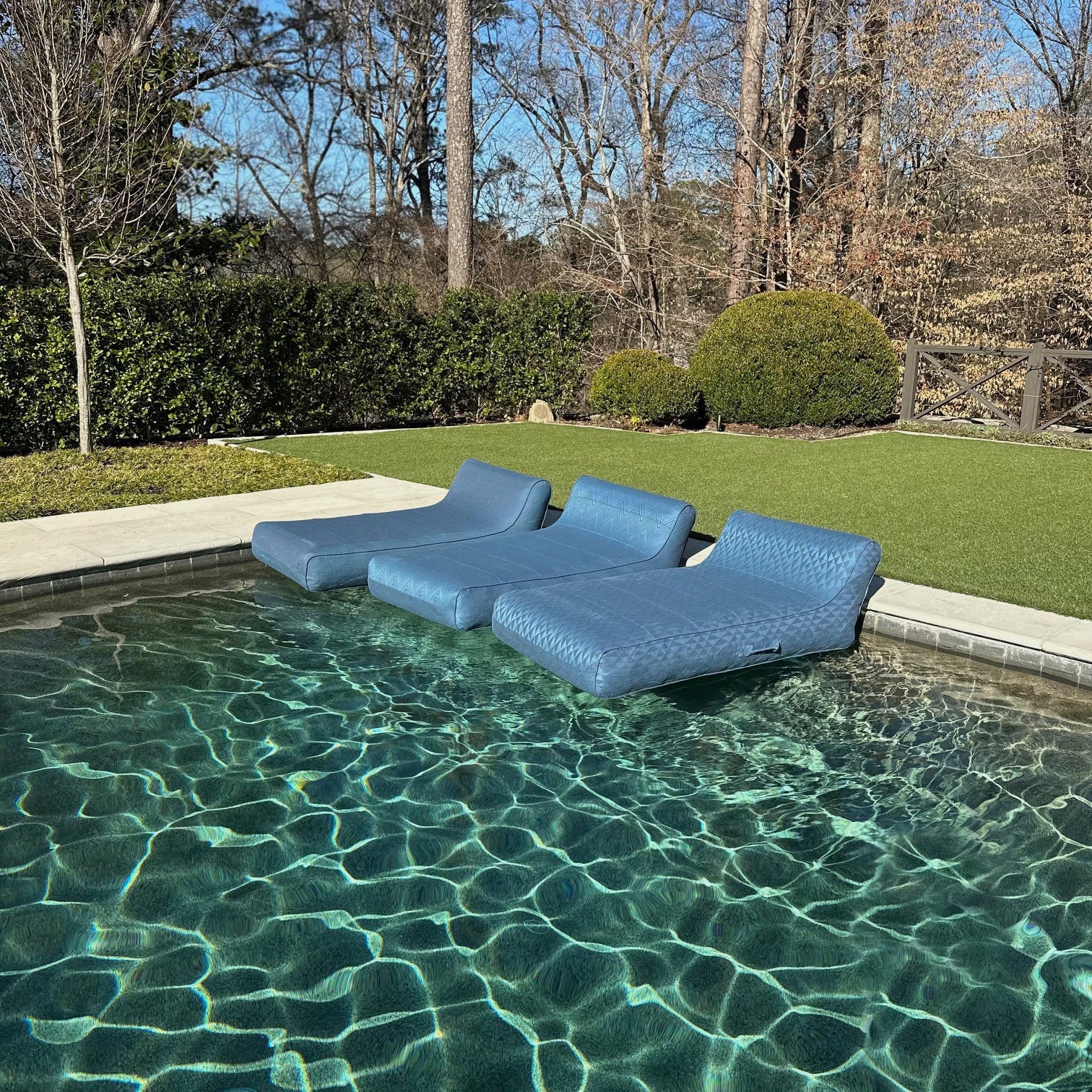 Luxe Linen-Like Inflatable Pool Lounge-Marine Zag
