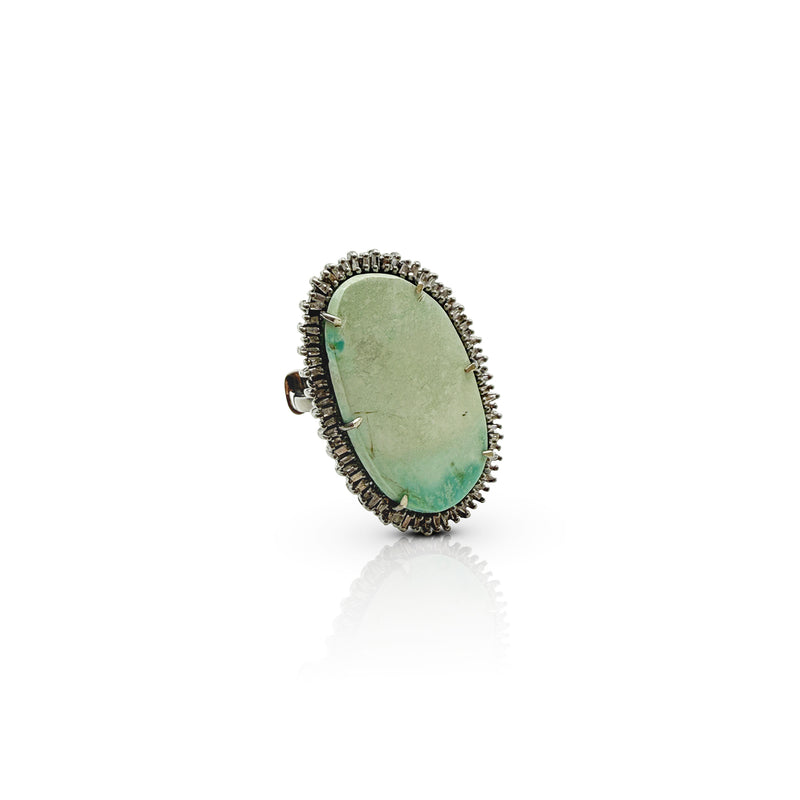 Larimar Baguette Diamond RIng