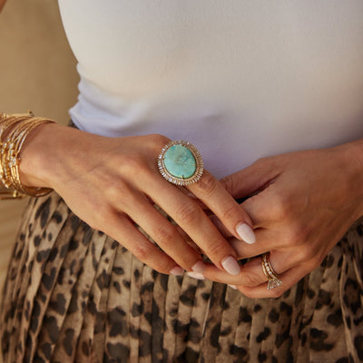 14k Campito Turquoise Diamond Ring