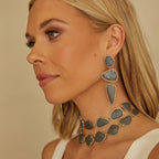 14k Gunmetal Silica Drop Earrings