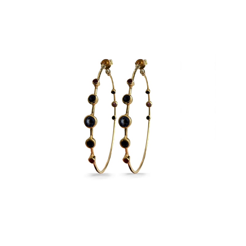 14k 8 Sapphire Flex Small Hoops