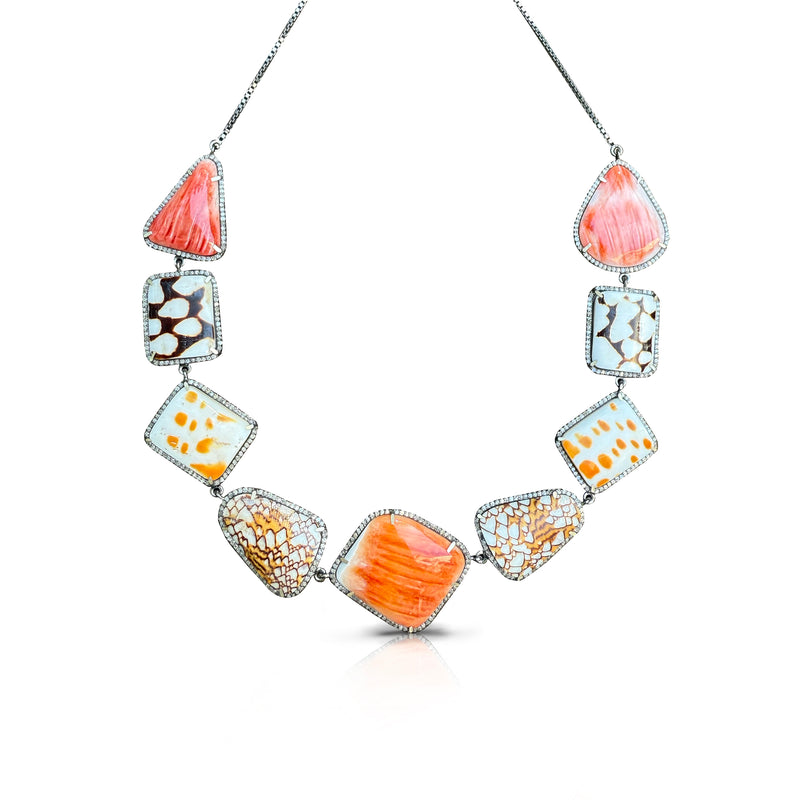 Silver Diamond Spiney Oyster Choker