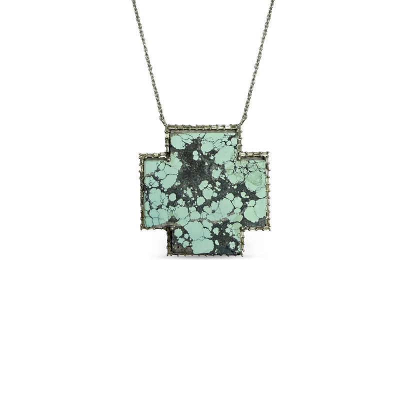Large Turquoise Cross Necklace 1
