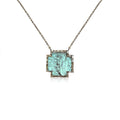 Small Silver Turquoise Cross Baguette Necklace