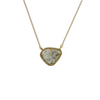 Large 14k 1 Raw Sliced Diamond Necklace