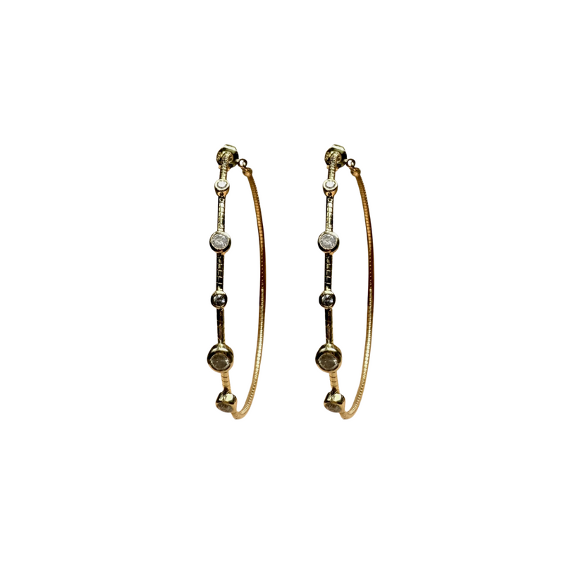 14k 5 Diamond Flex Small Hoops
