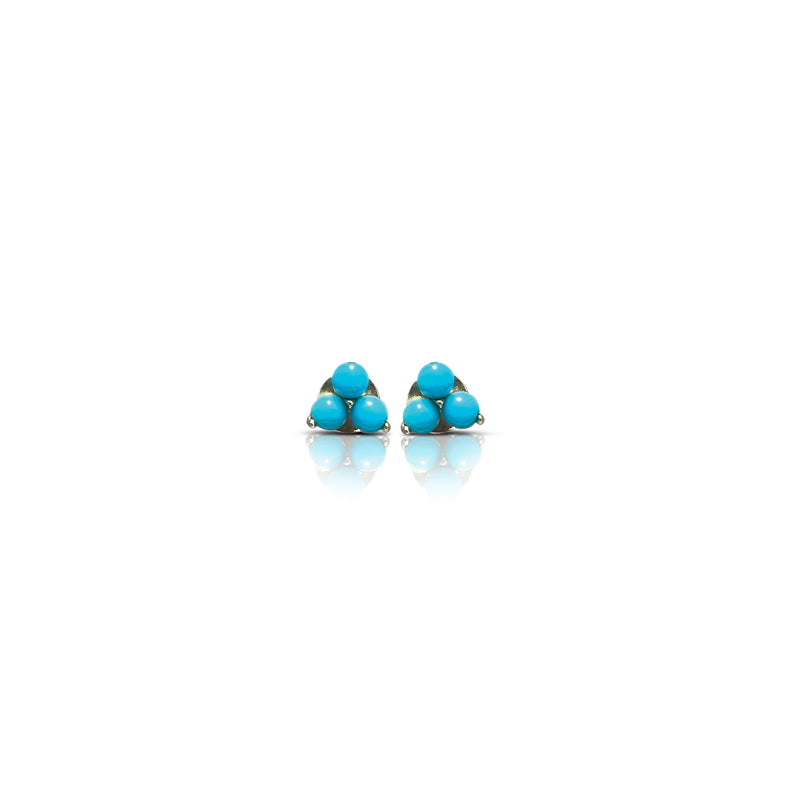 14k Yellow Gold Turquoise Studs