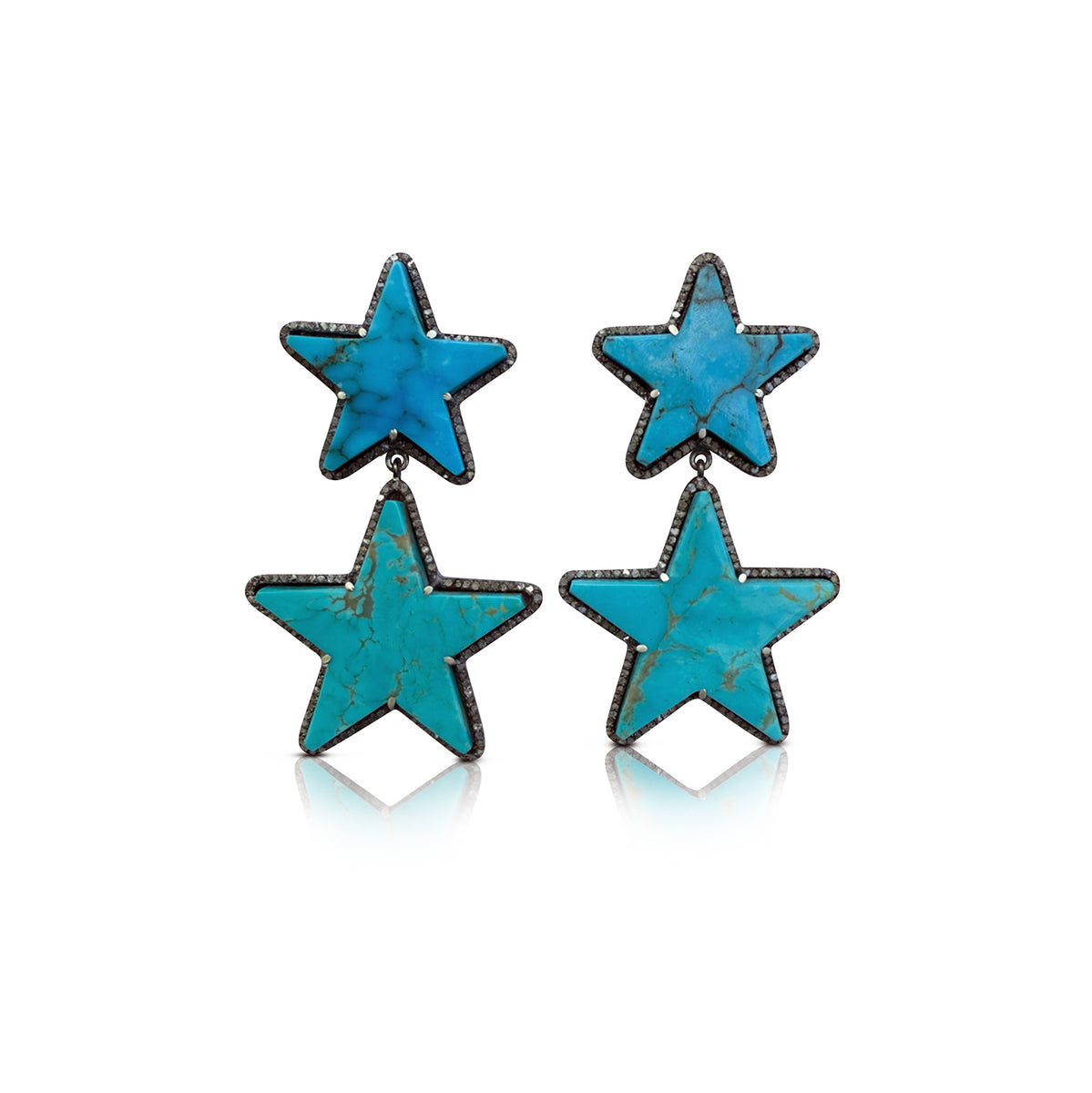 Turquoise Star Double Drop Earrings 3