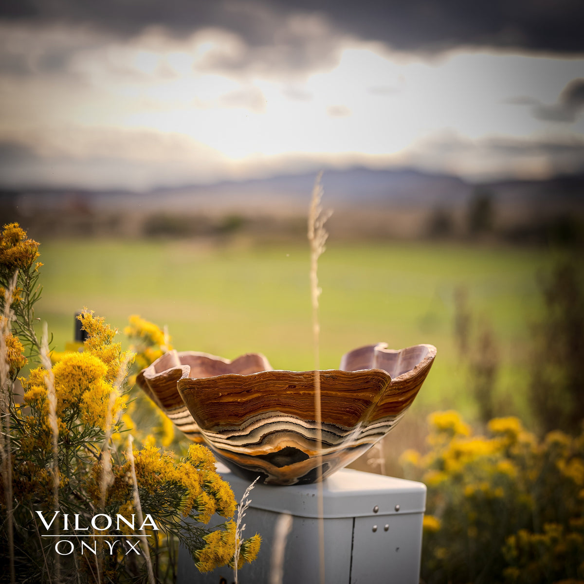 Tangerine Crystal Onyx Bowl #5