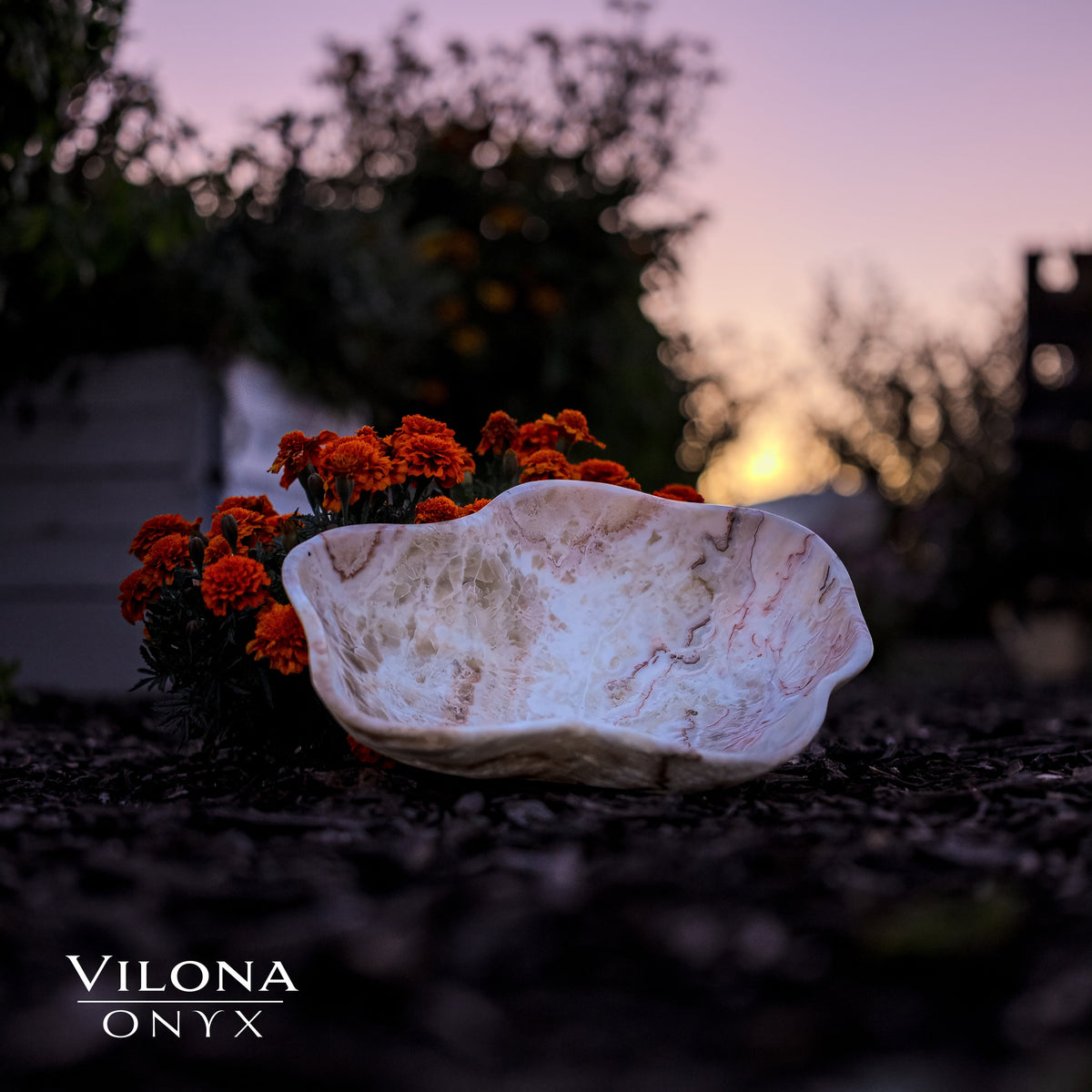 Tangerine Crystal Onyx Bowl #6