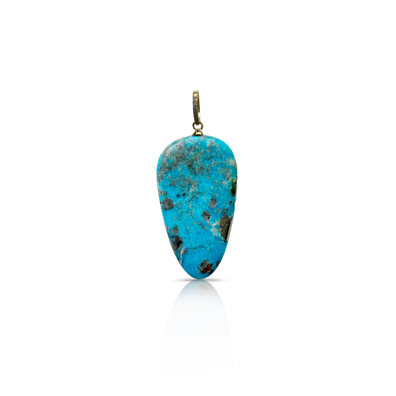 14k Persian Turquoise Charm