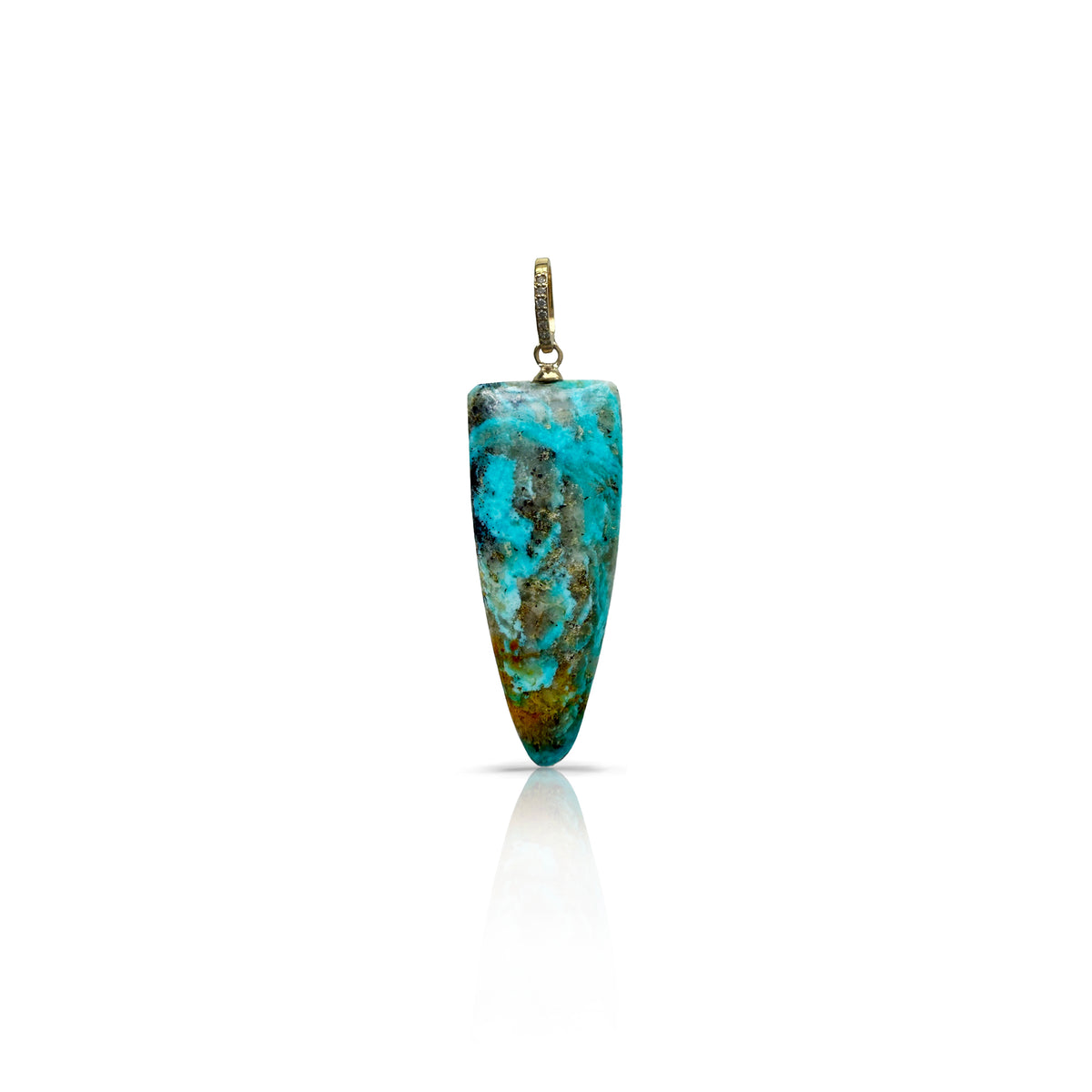 14k Pilot Mountain Turquoise Charm